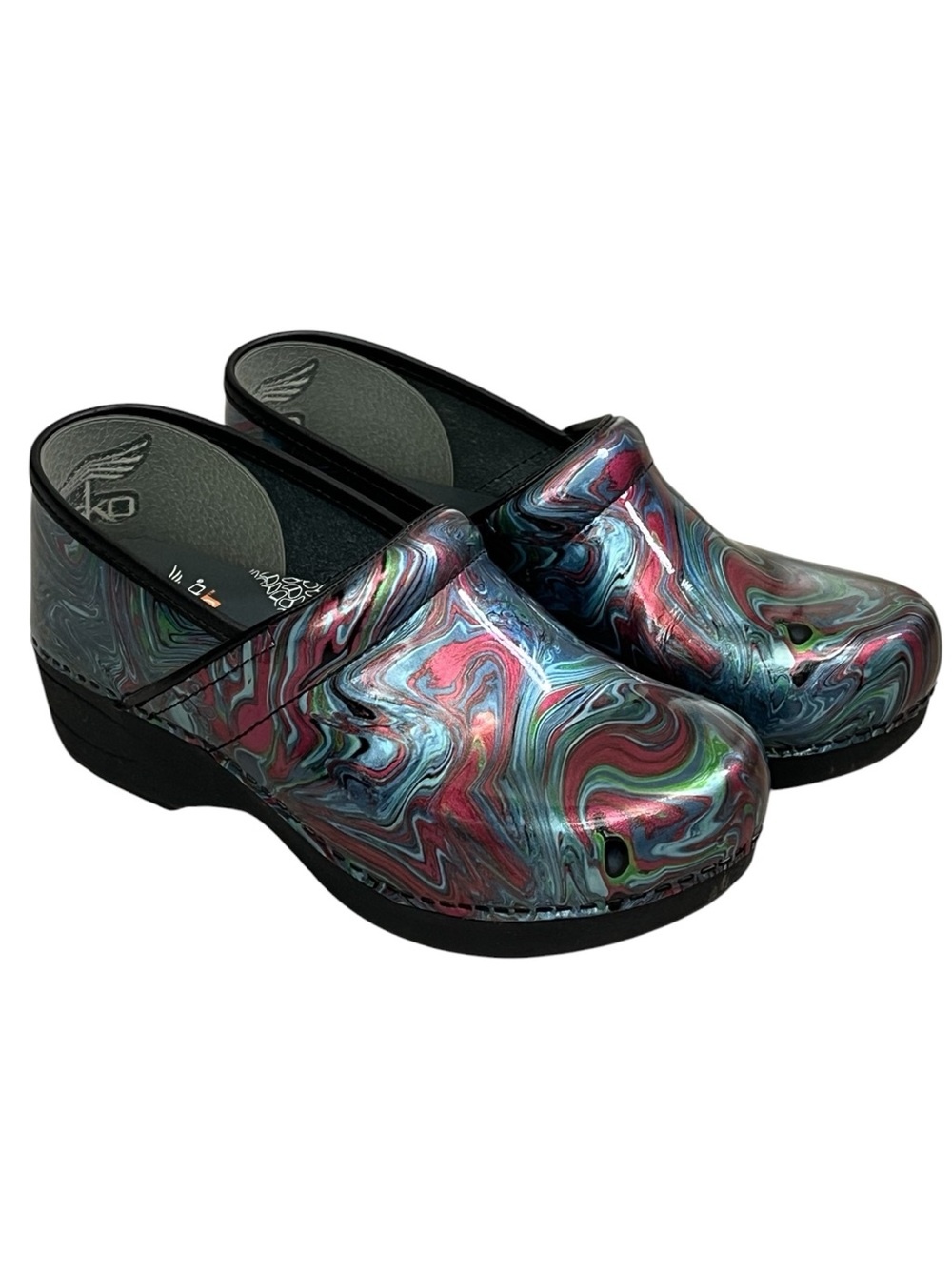 DANSKO XP 2.0 Colorful Swirl Patent Clogs Size 40 / 9.5-10